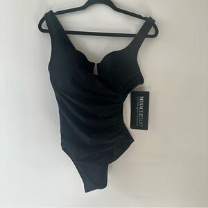 Miraclesuit Black Shaping Swimwear with Ruching Detail